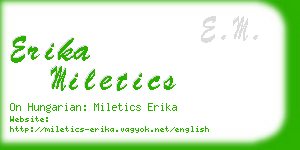 erika miletics business card